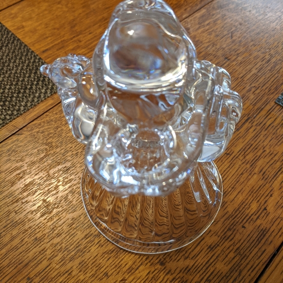 Mikasa vintage clear Crystal Santa Claus candle holder - Picture 5 of 6